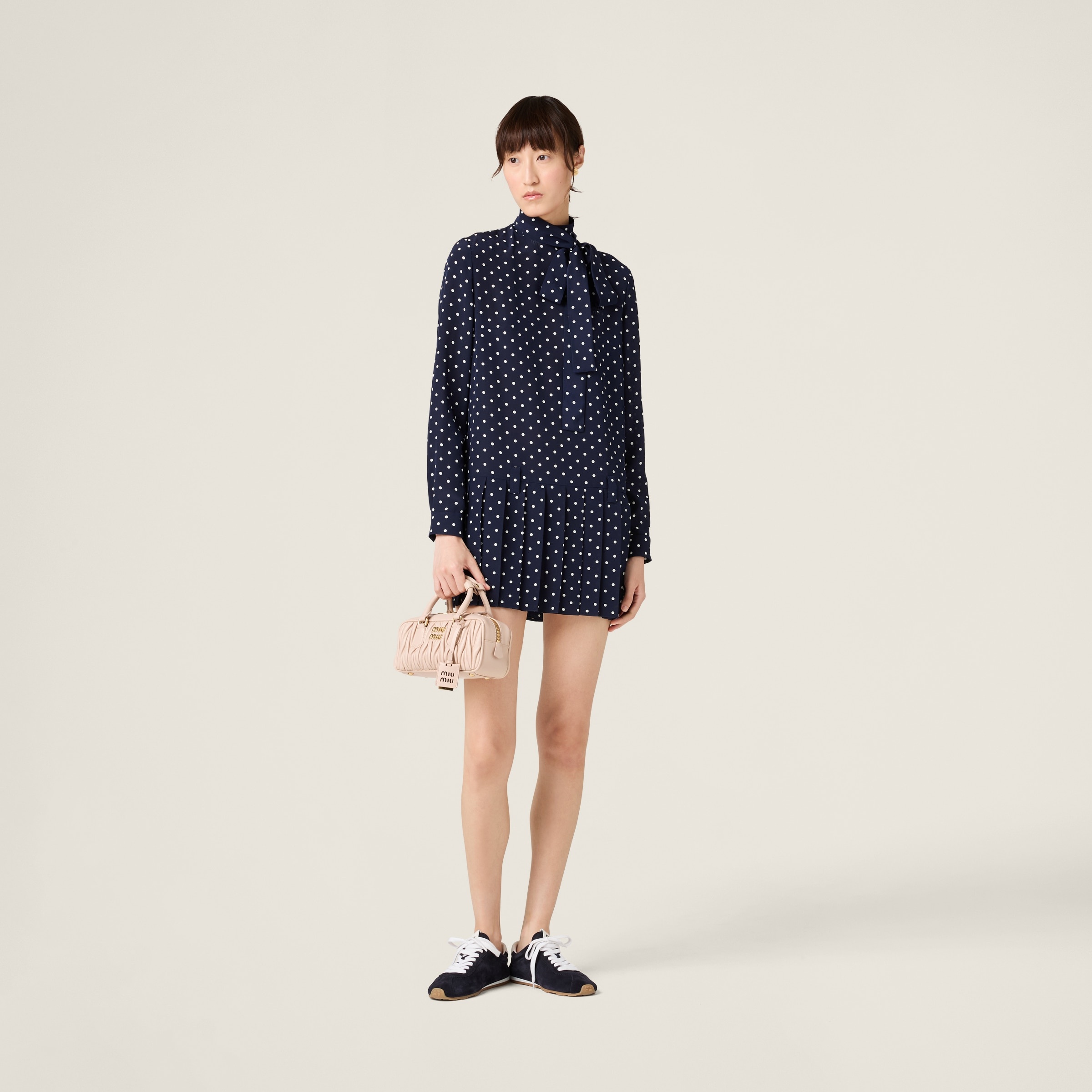 Printed crepe de chine dress - 2