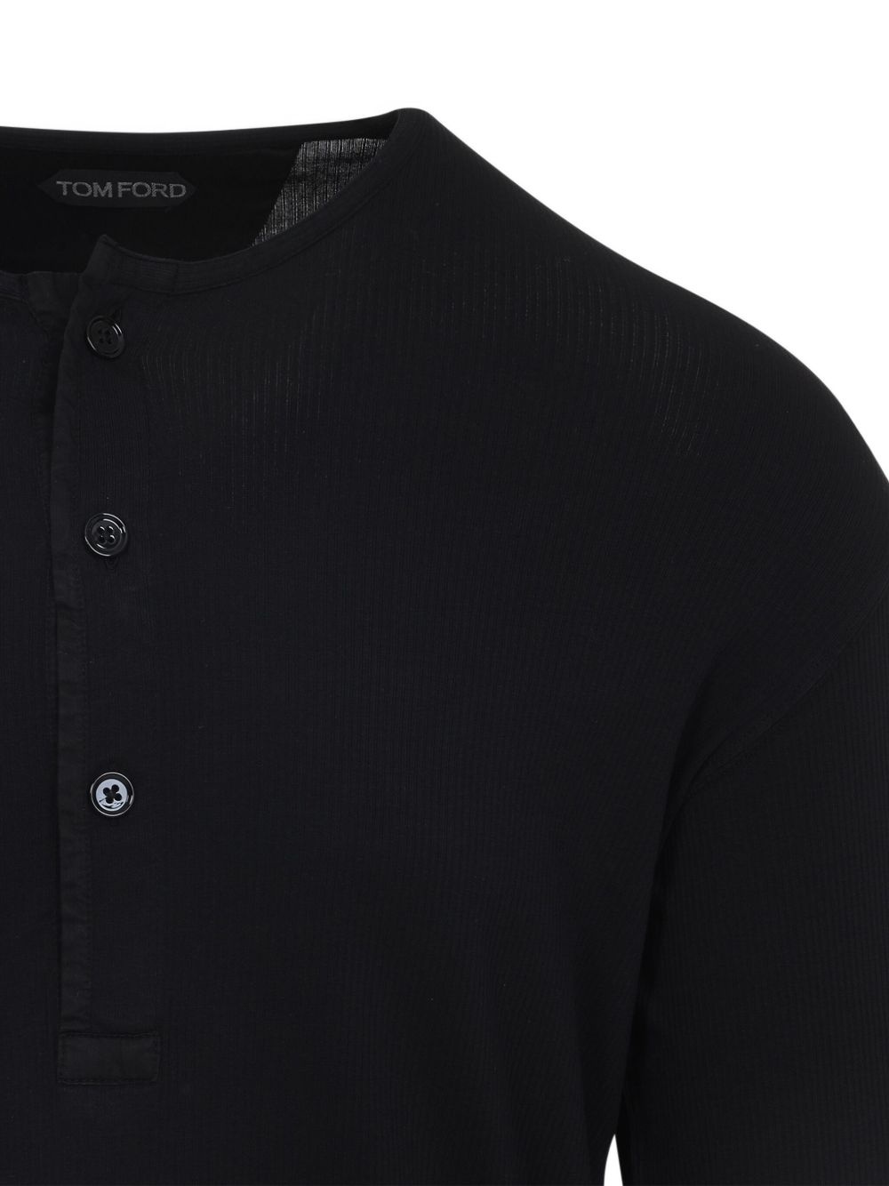 button-placket long-sleeve T-shirt - 3