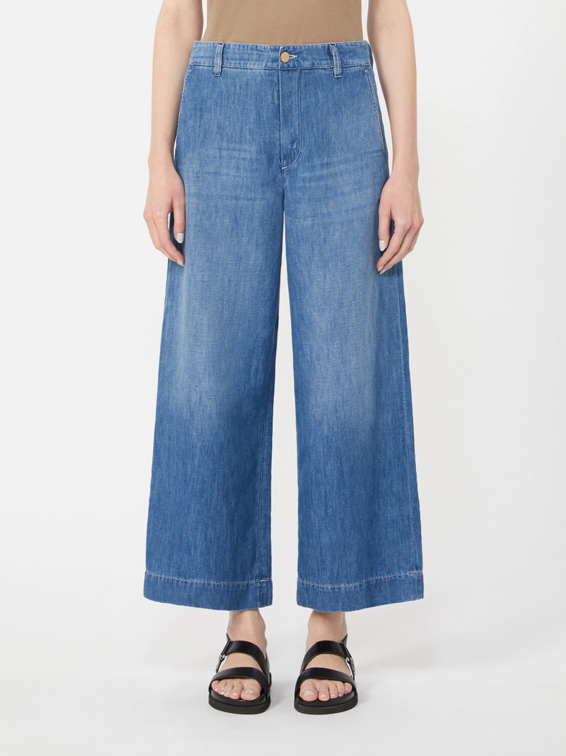 ASTICE Cotton and linen denim jeans - NAVY 3