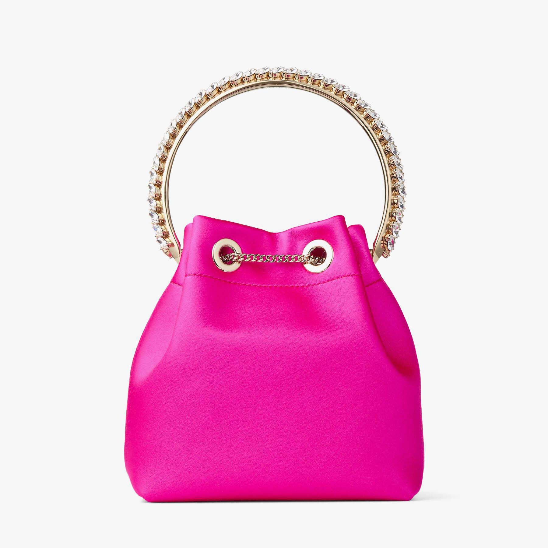 Bon Bon
Fuchsia Satin Bag with Crystal Handle - 6