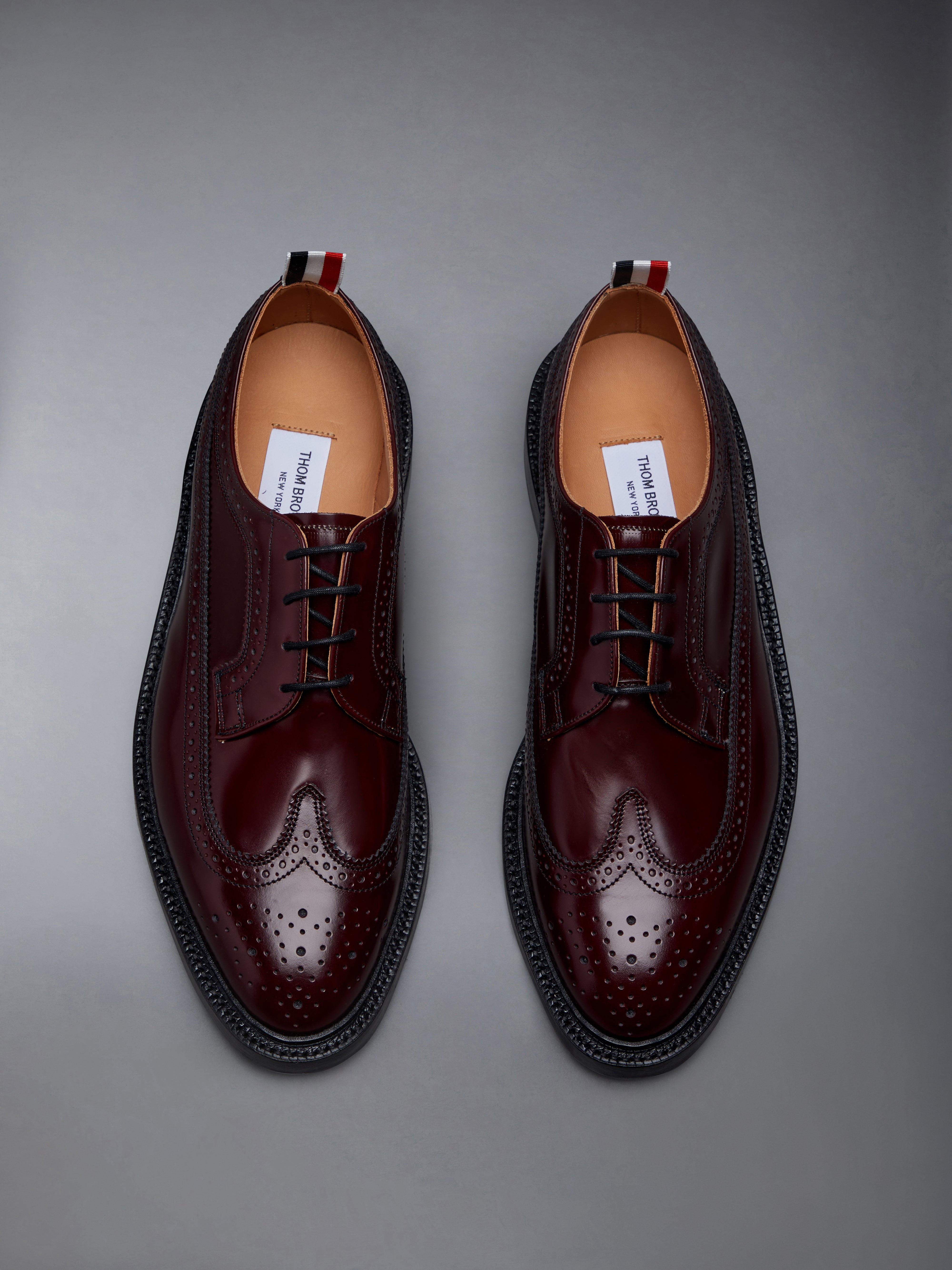 POLISHED CALF LEATHER SOLE LONGWING BROGUES - 5