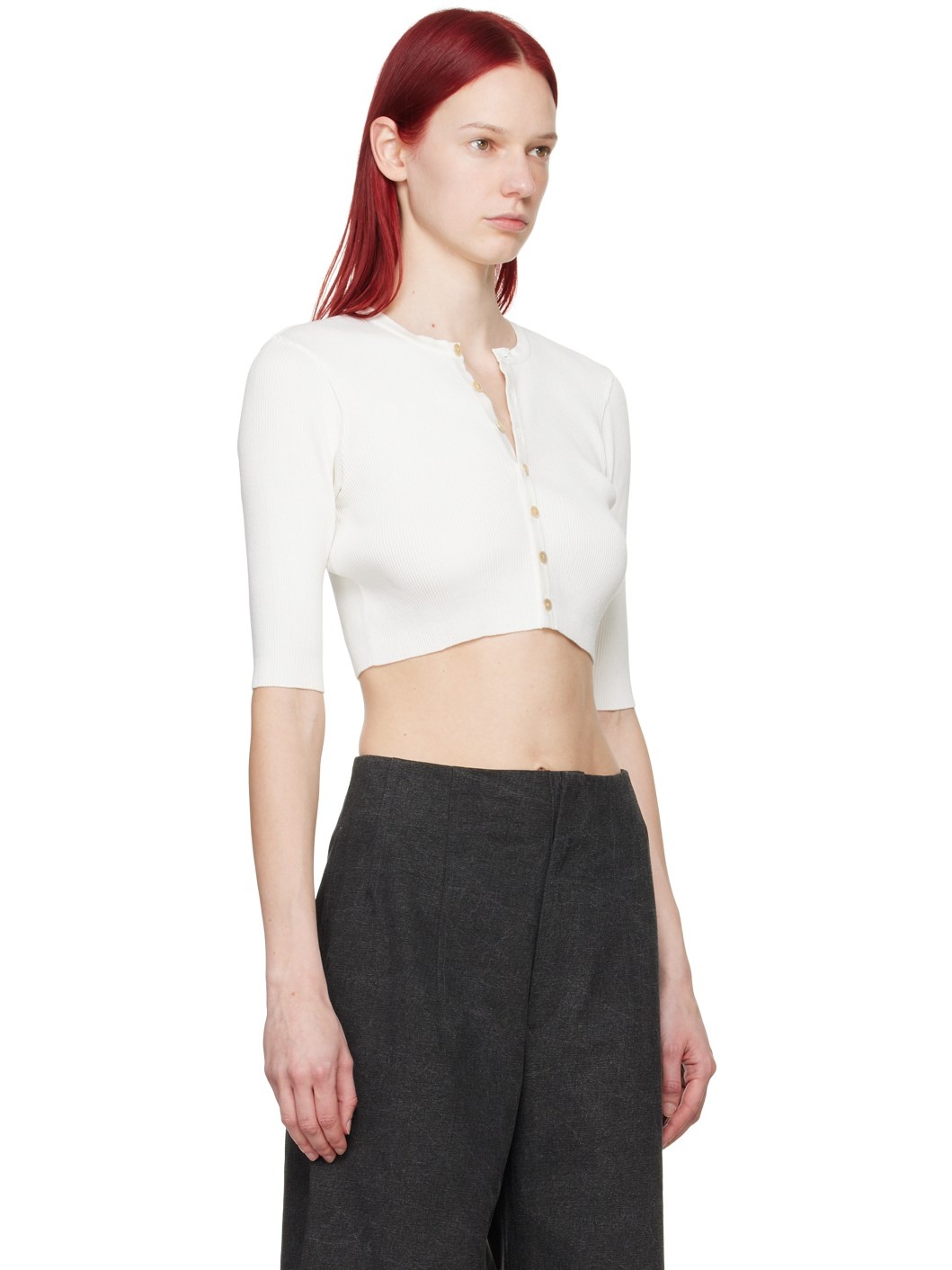White Short Cardigan - 2