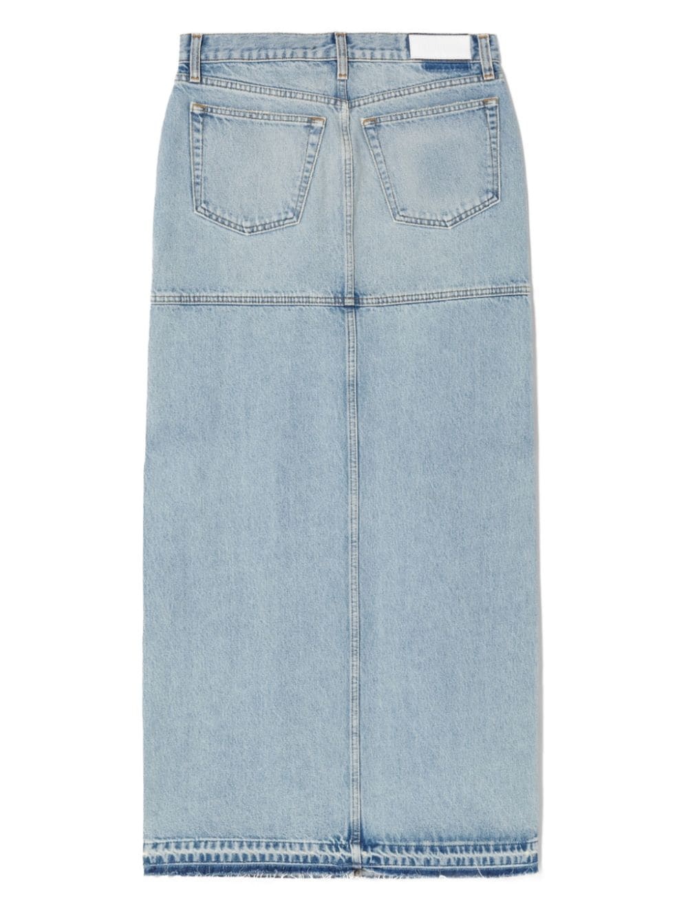 side-slit denim maxi skirt - 5