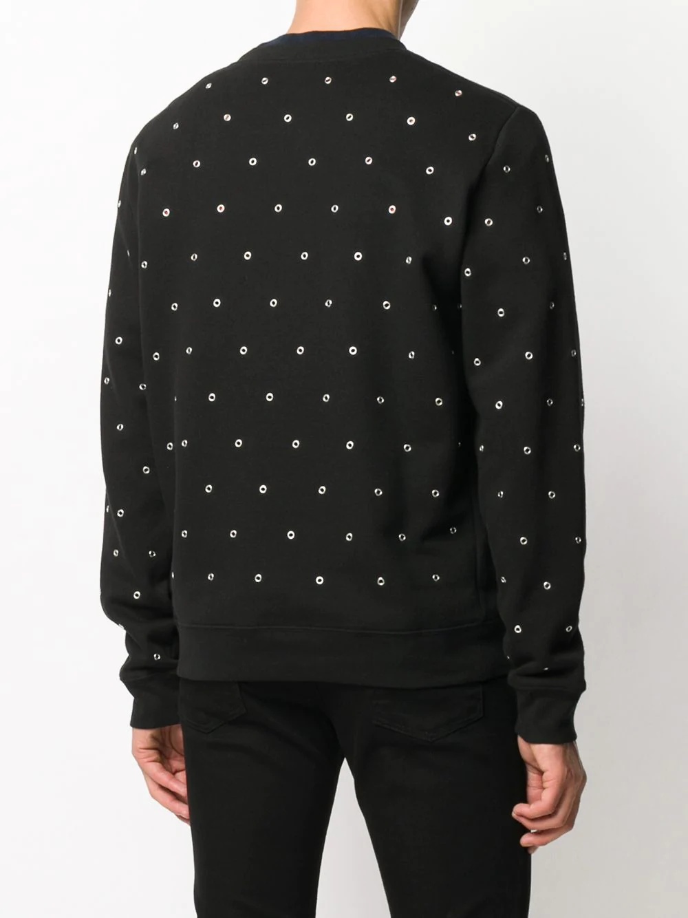 logo-print eyelet-embellished sweatshirt - 4