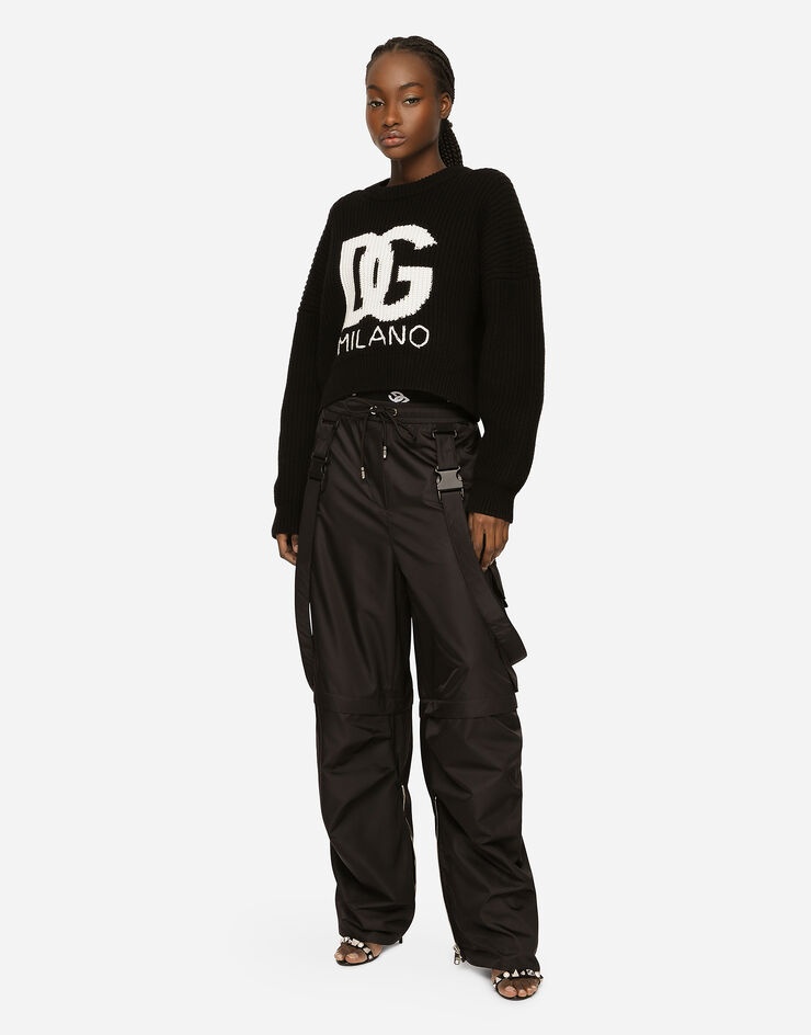 Nylon cargo pants with straps - 1