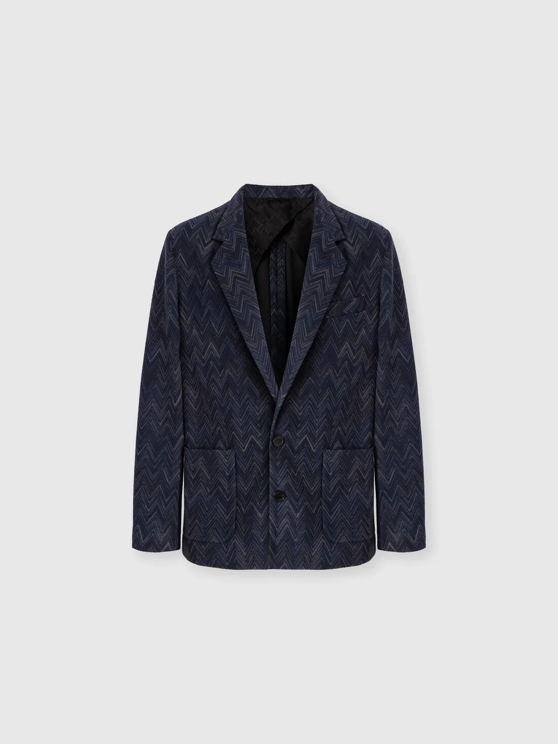 Cotton and viscose zig zag blazer - 1
