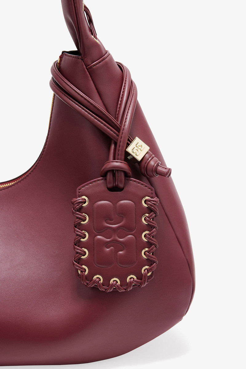 BURGUNDY MEDIUM LACES HOBO BAG 3