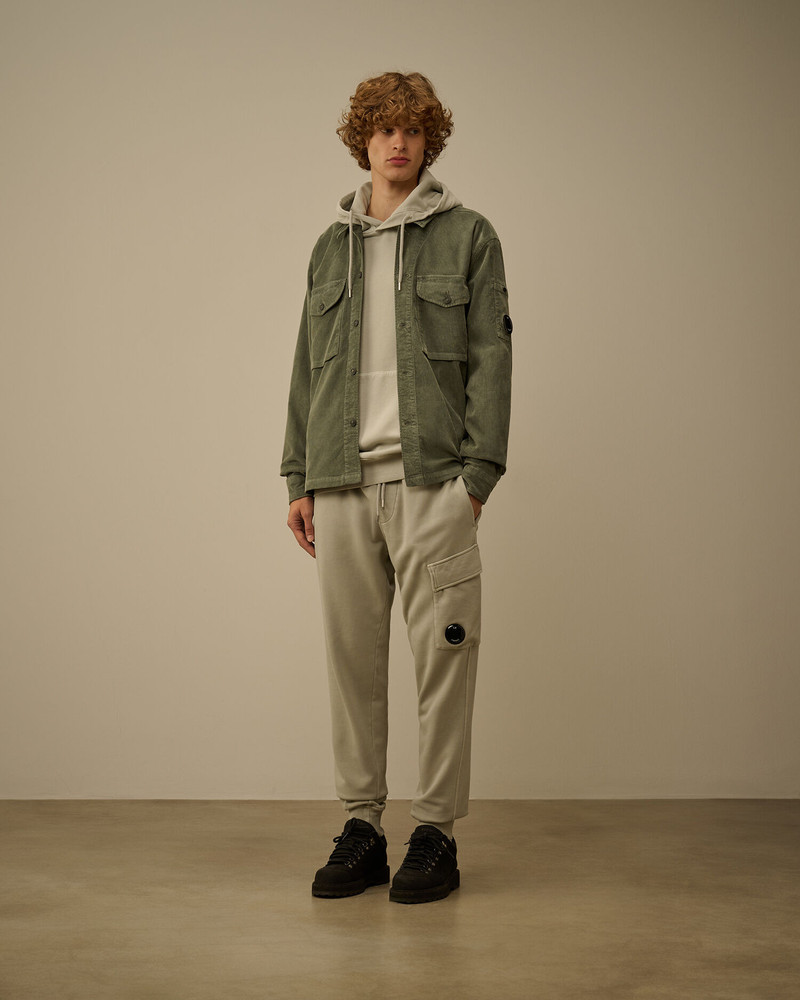 C.P. Company Brushed and Emerized Diagonal Fleece Cargo Lens Sweatpants outlook