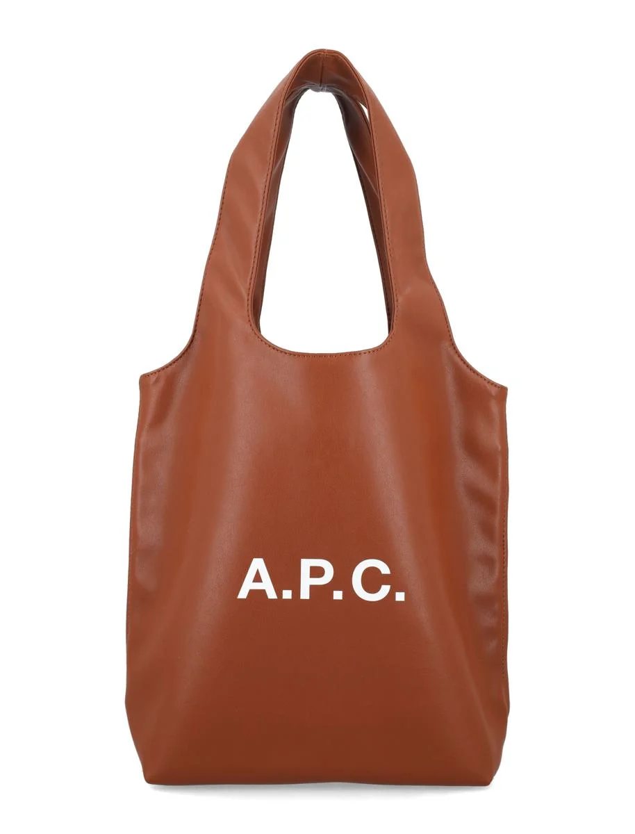 A.P.C. Ninon Black Small Faux Leather Tote - 1
