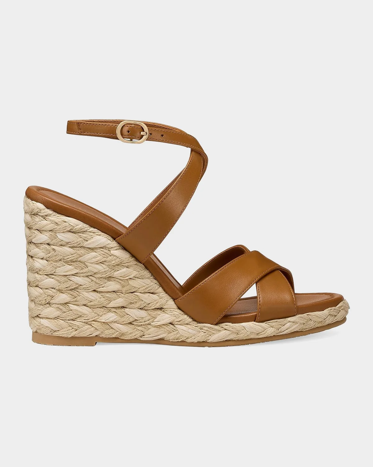 100mm Alyssa Leather Espadrille Wedge Sandals - 1