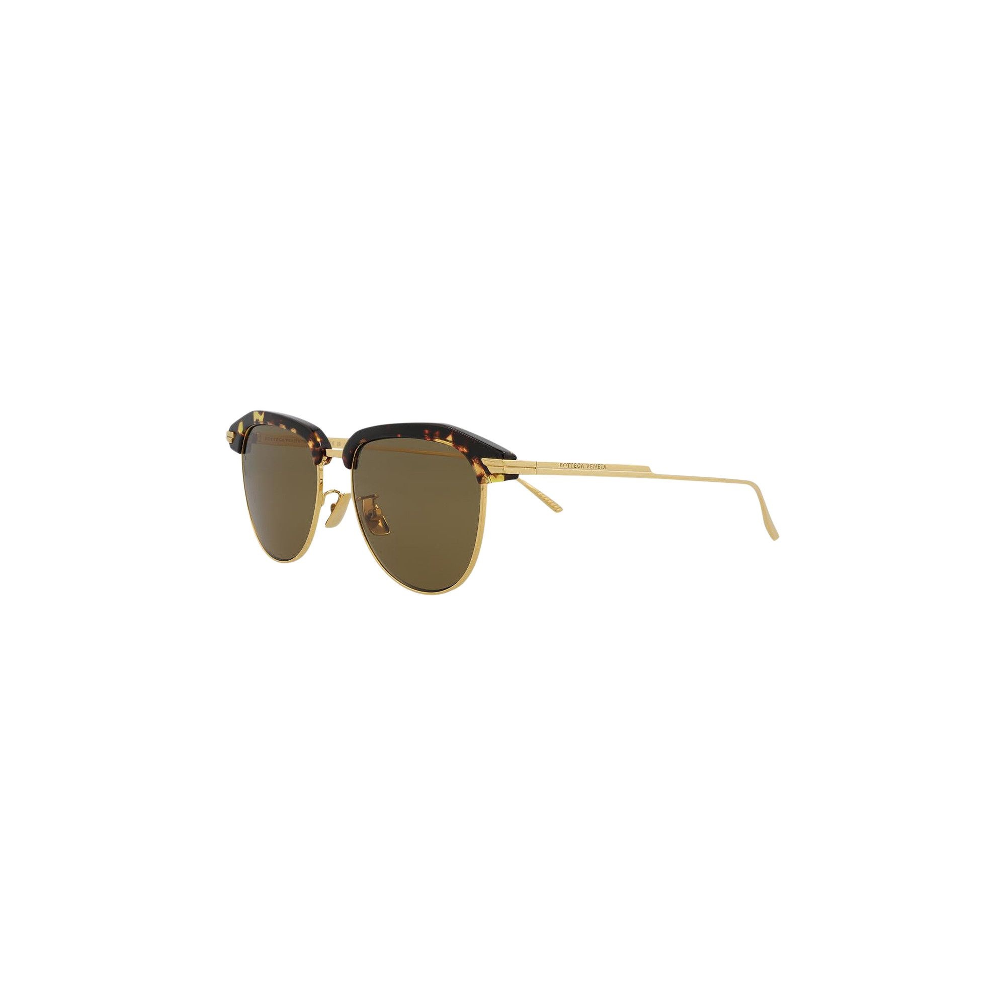 Bottega Veneta Half Frame Sunglasses 'Havana/Gold/Brown' - 3