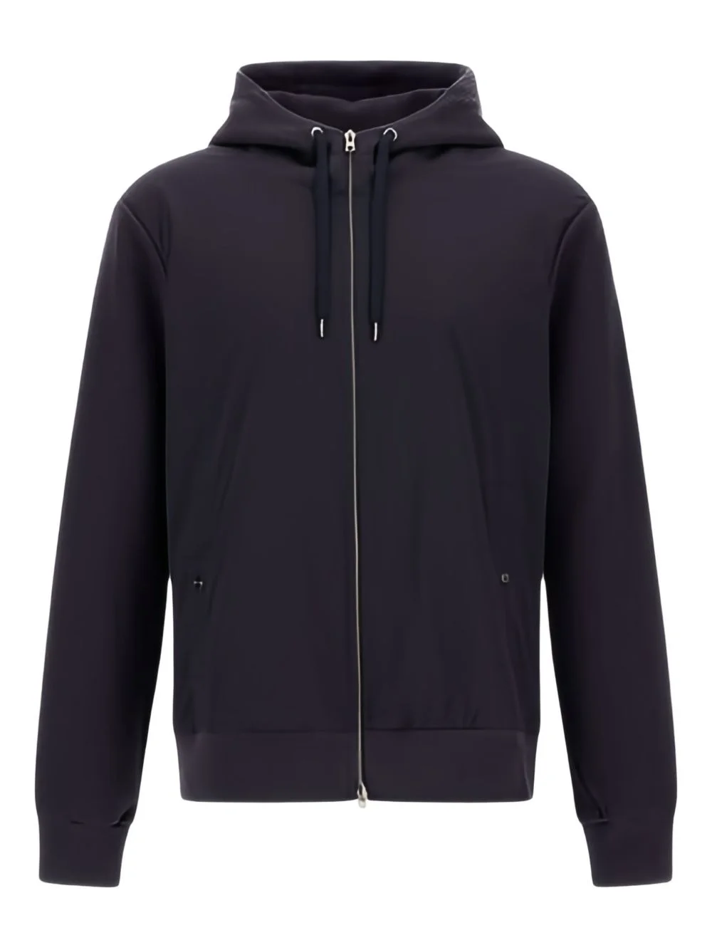 ribbed panelled zip-front hoodie - 1