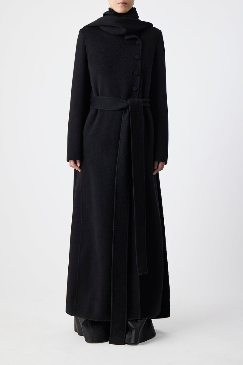 GABRIELA HEARST Raay Coat in Black Double-Face Recycled Cashmere outlook