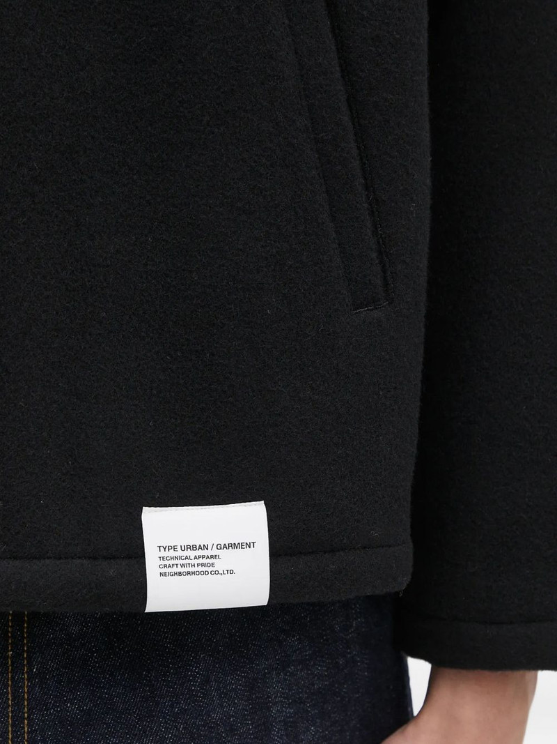 Melton logo-emblem zip-up shirt jacket 4