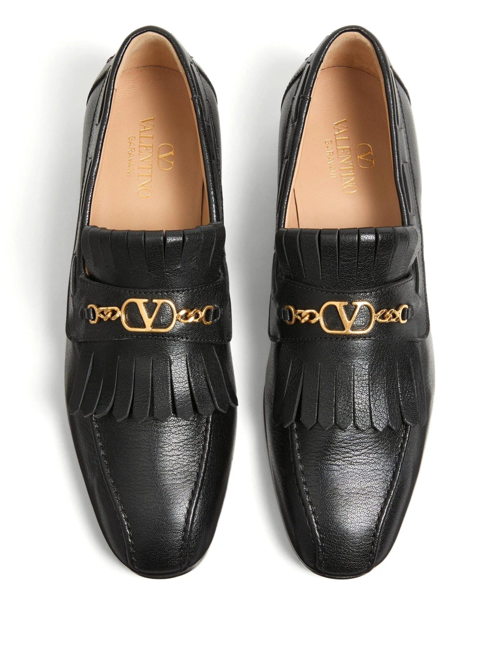 VLogo Signature fringed loafers - 4