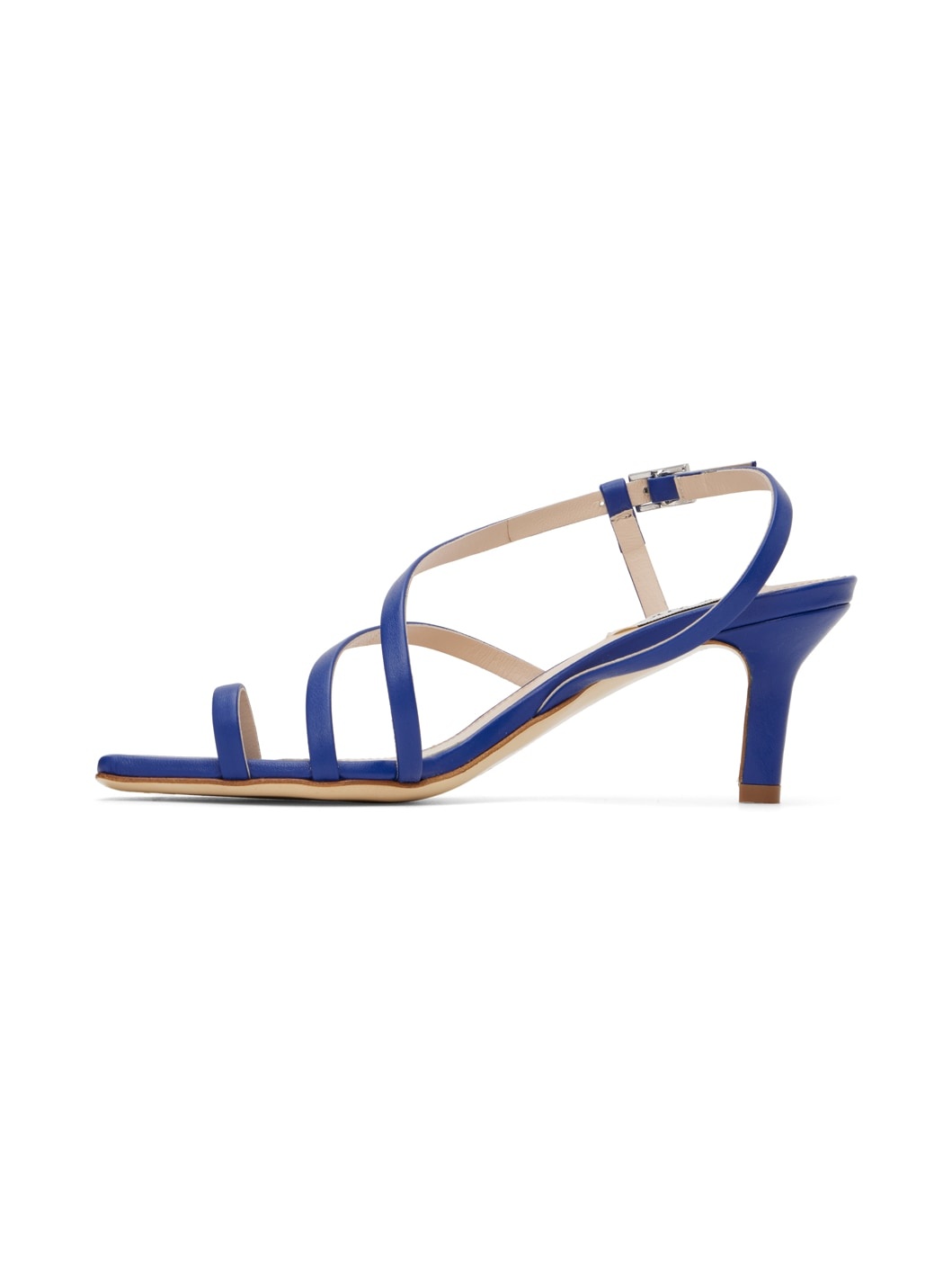Blue Twist Strap Heeled Sandals - 3