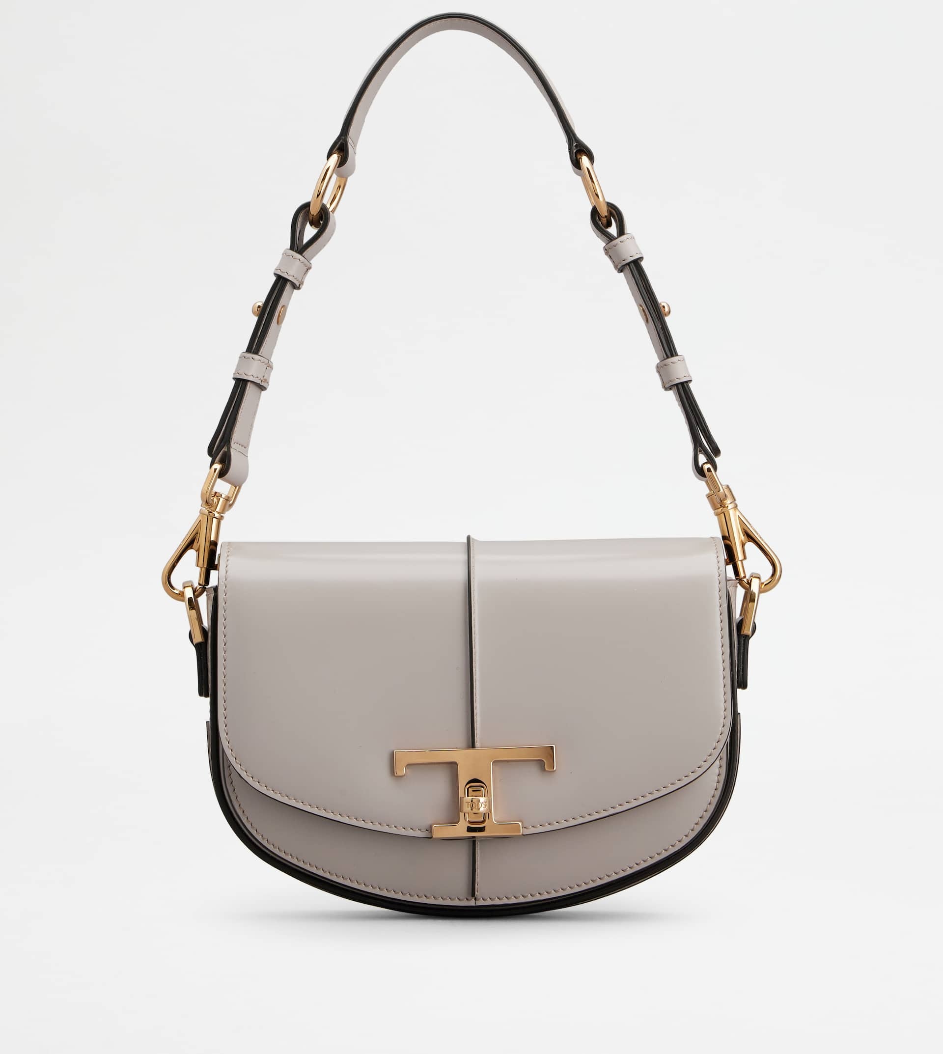 T TIMELESS SHOULDER BAG IN LEATHER MINI - GREY - 1