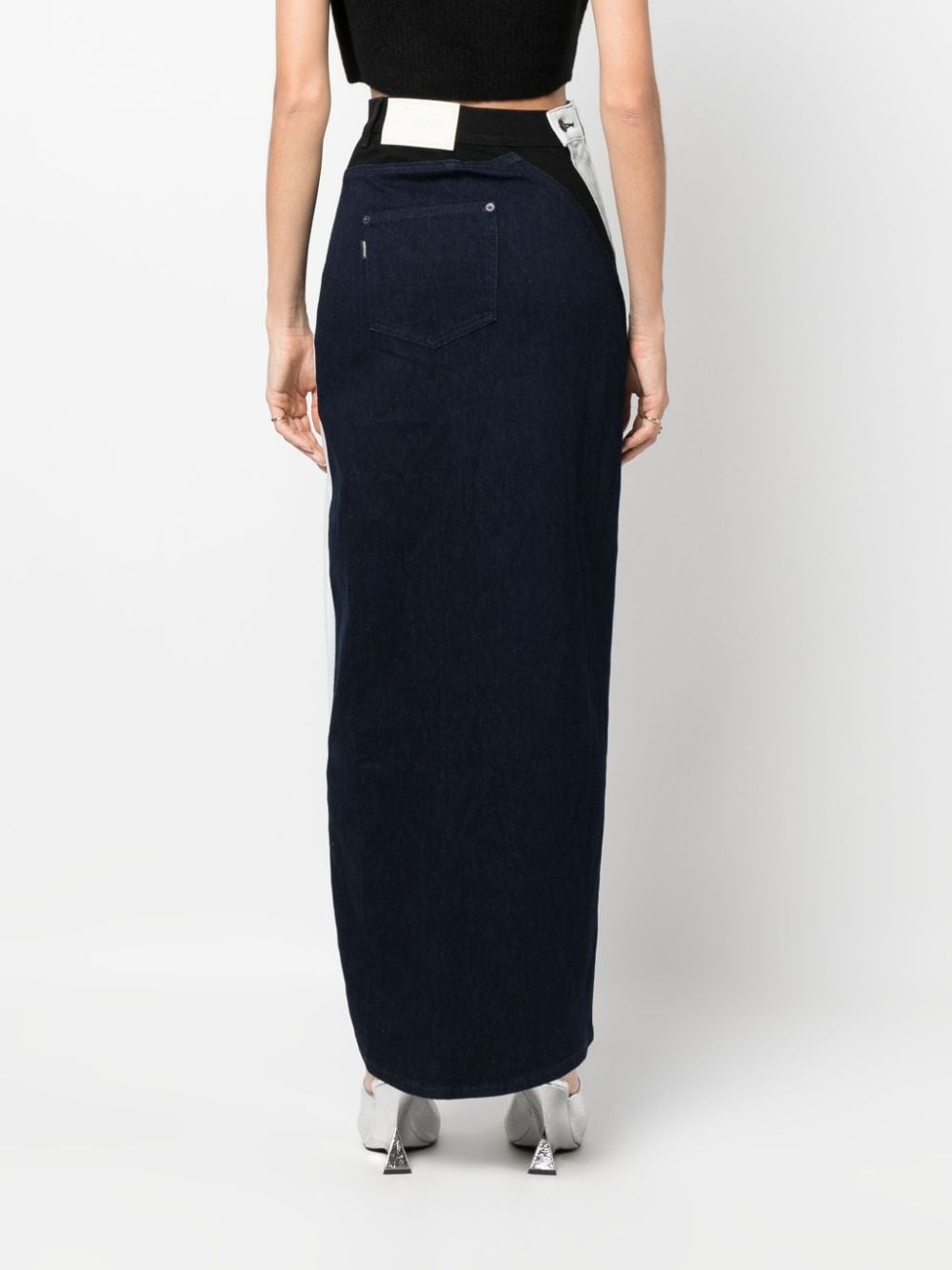 panelled denim skirt - 4