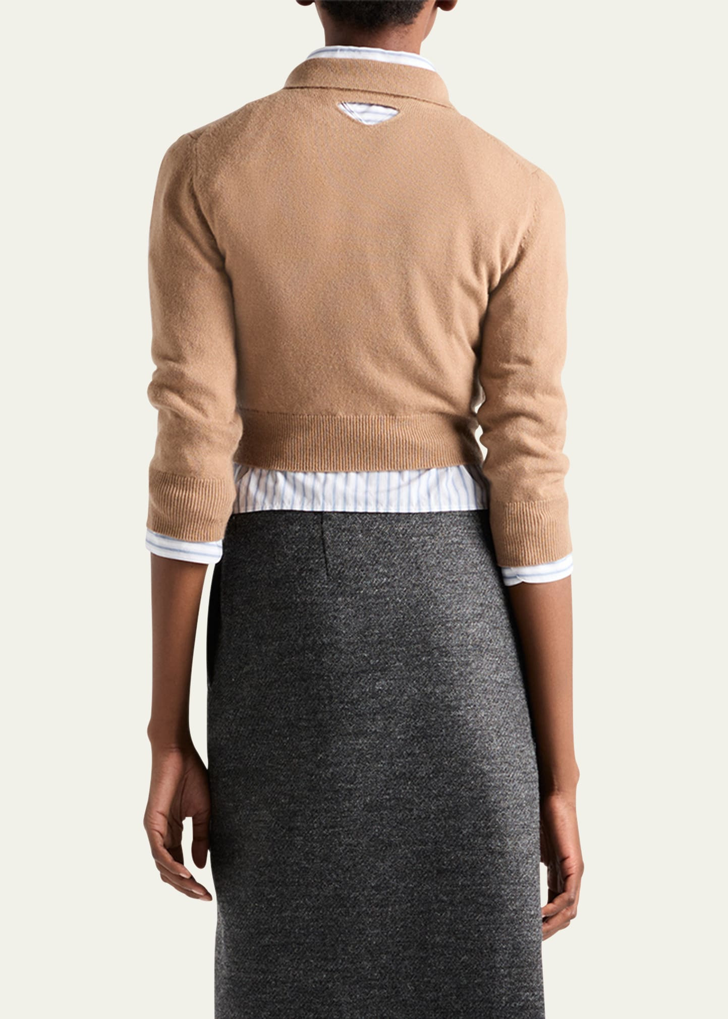 Cashmere Quarter-Zip Crop Sweater - 3