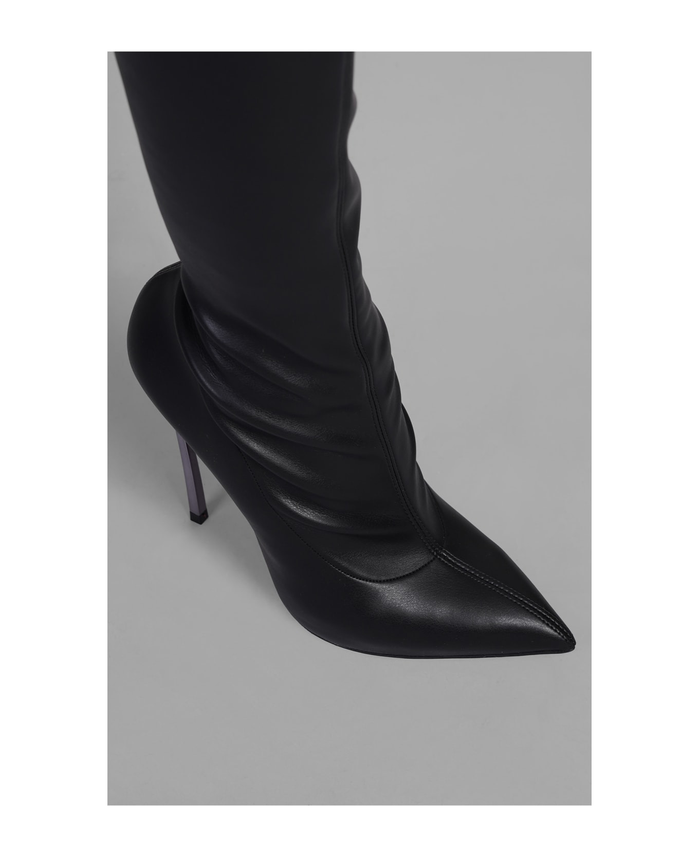 Blade High Heels Boots In Black Leather - 5