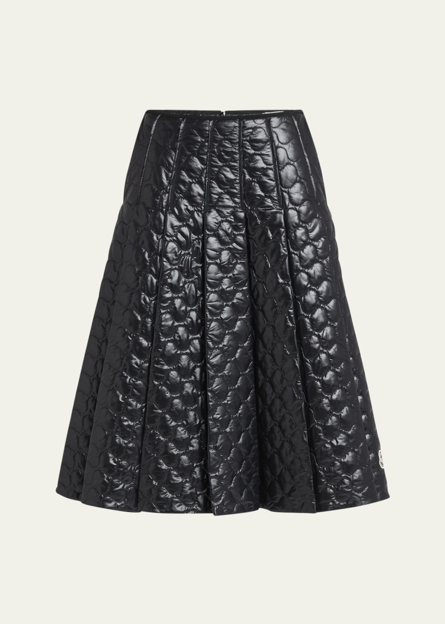 Pleated Down Midi Skirt - 1