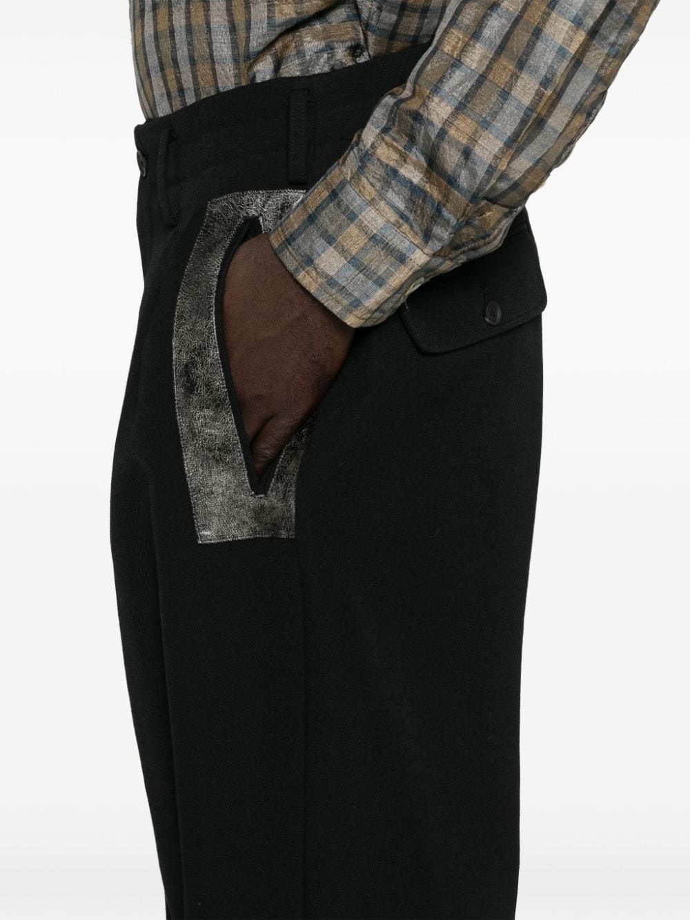 pleated wool tapered trousers - 5