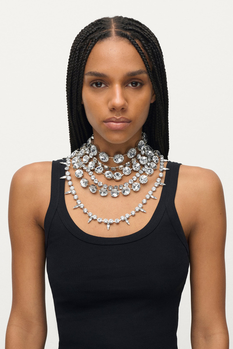 AREA CRYSTAL MULTI LAYER CHOKER NECKLACE outlook