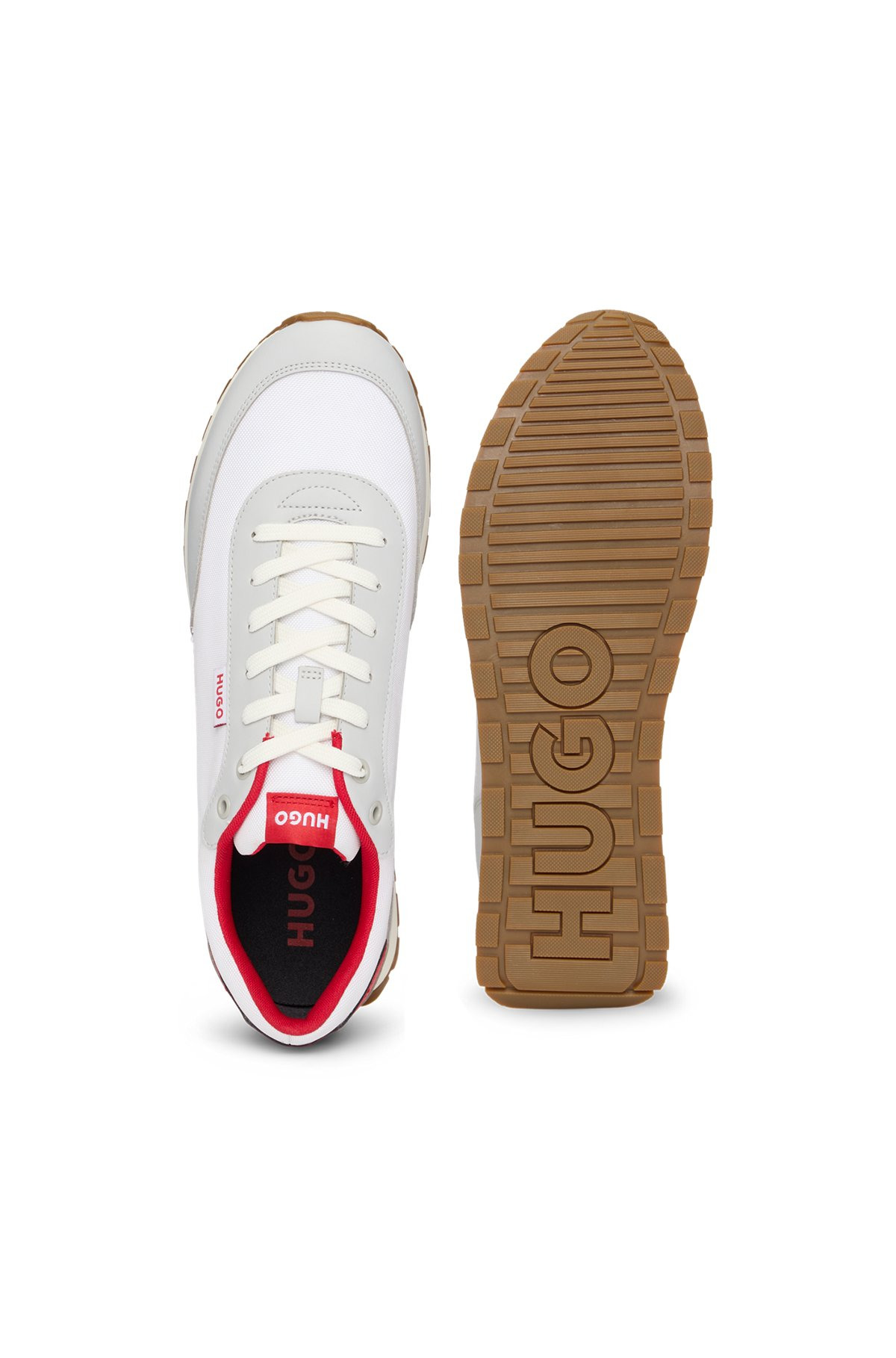 MIXED-MATERIAL TRAINERS WITH LOGO FLAG - 4