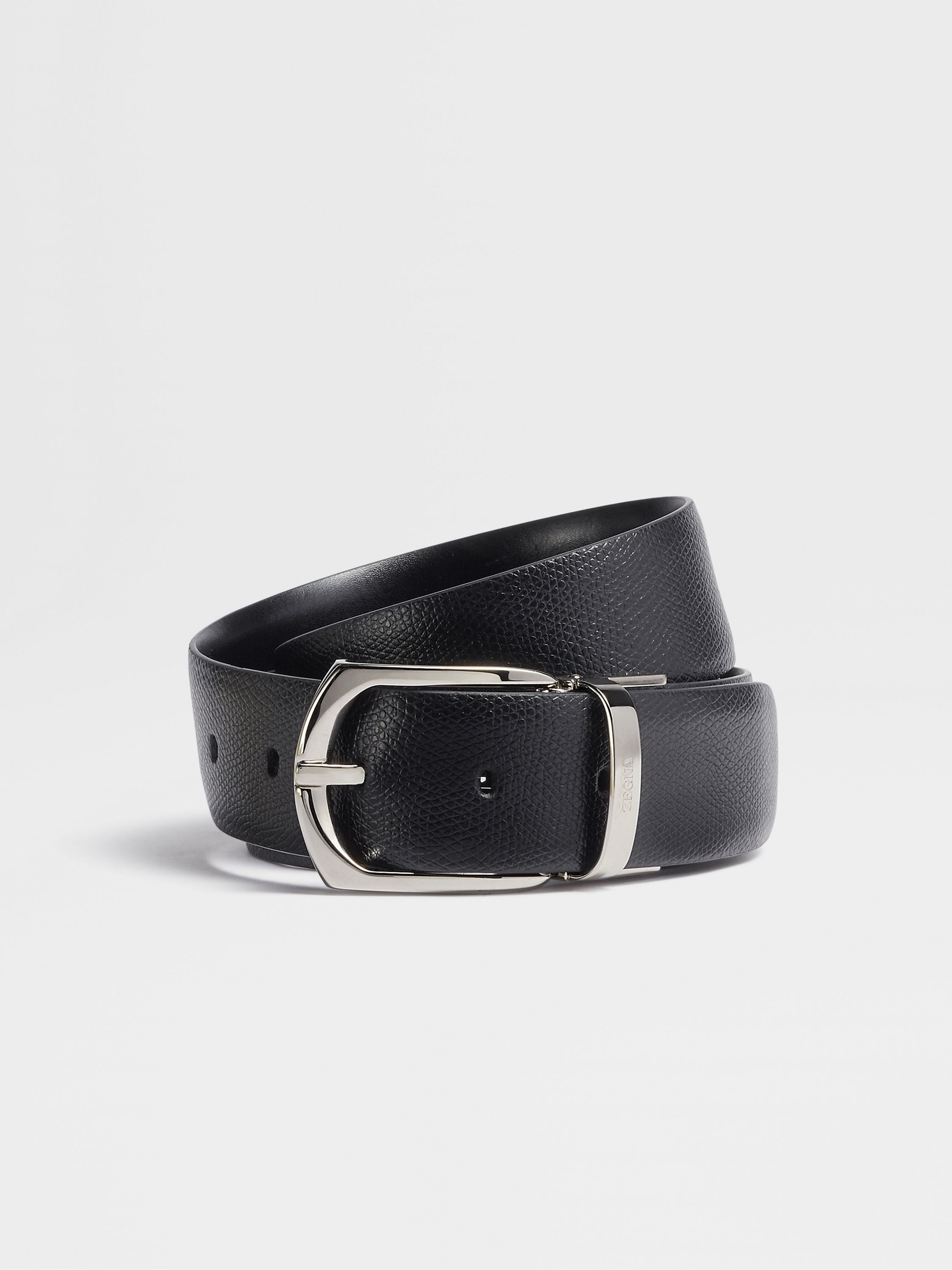 BLACK REVERSIBLE LEATHER BELT - 1