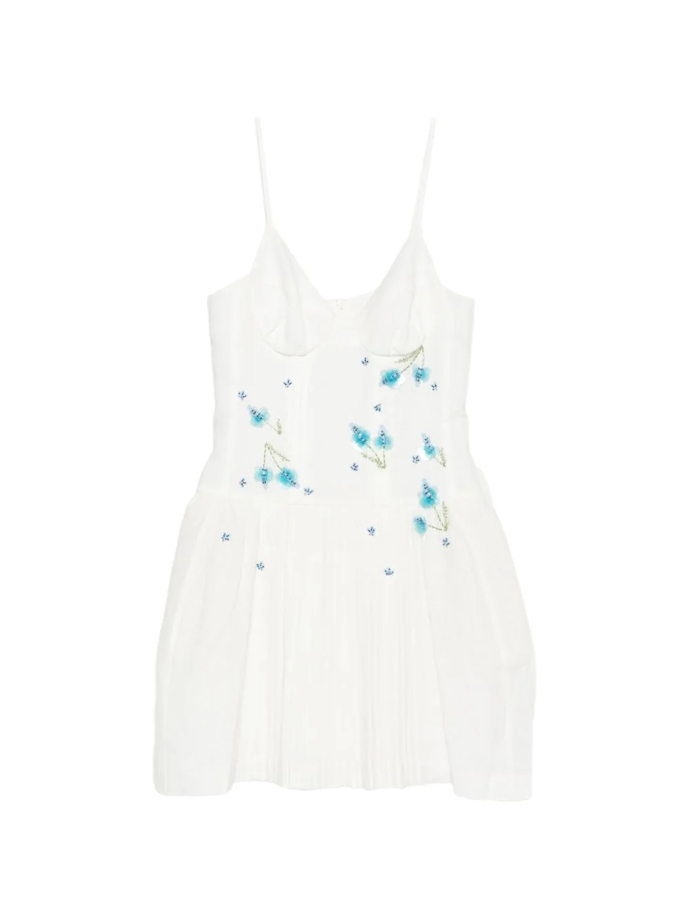 floral pleated mini dress - 1