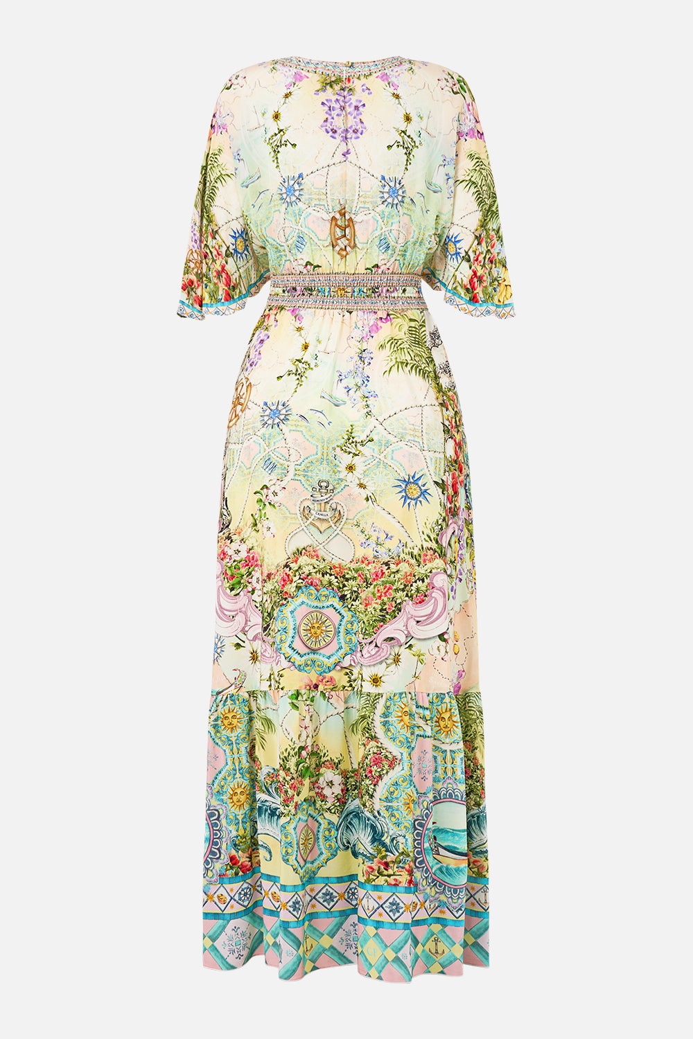 WAISTED DRESS WITH HEM RUFFLE - 8