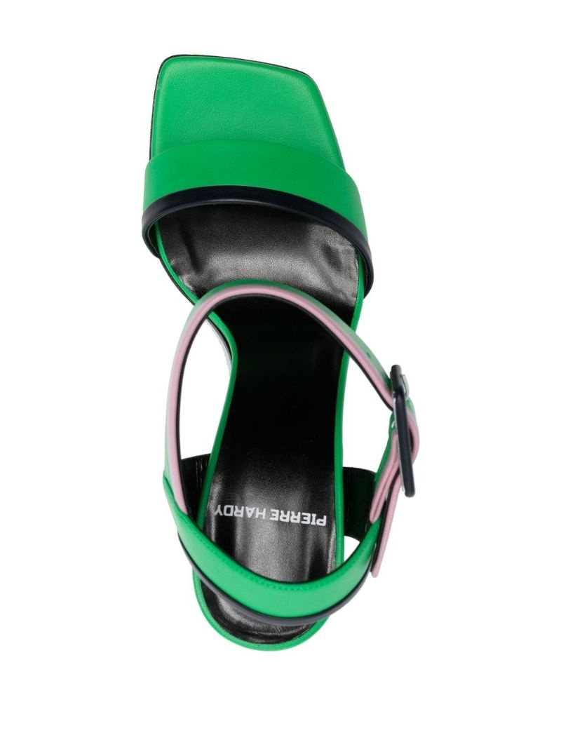 multi-color buckle strap heel - 6