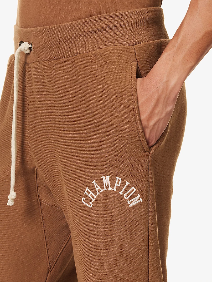 Brand-appliqué drawstring-waistband cotton-blend jogging bottoms - 5