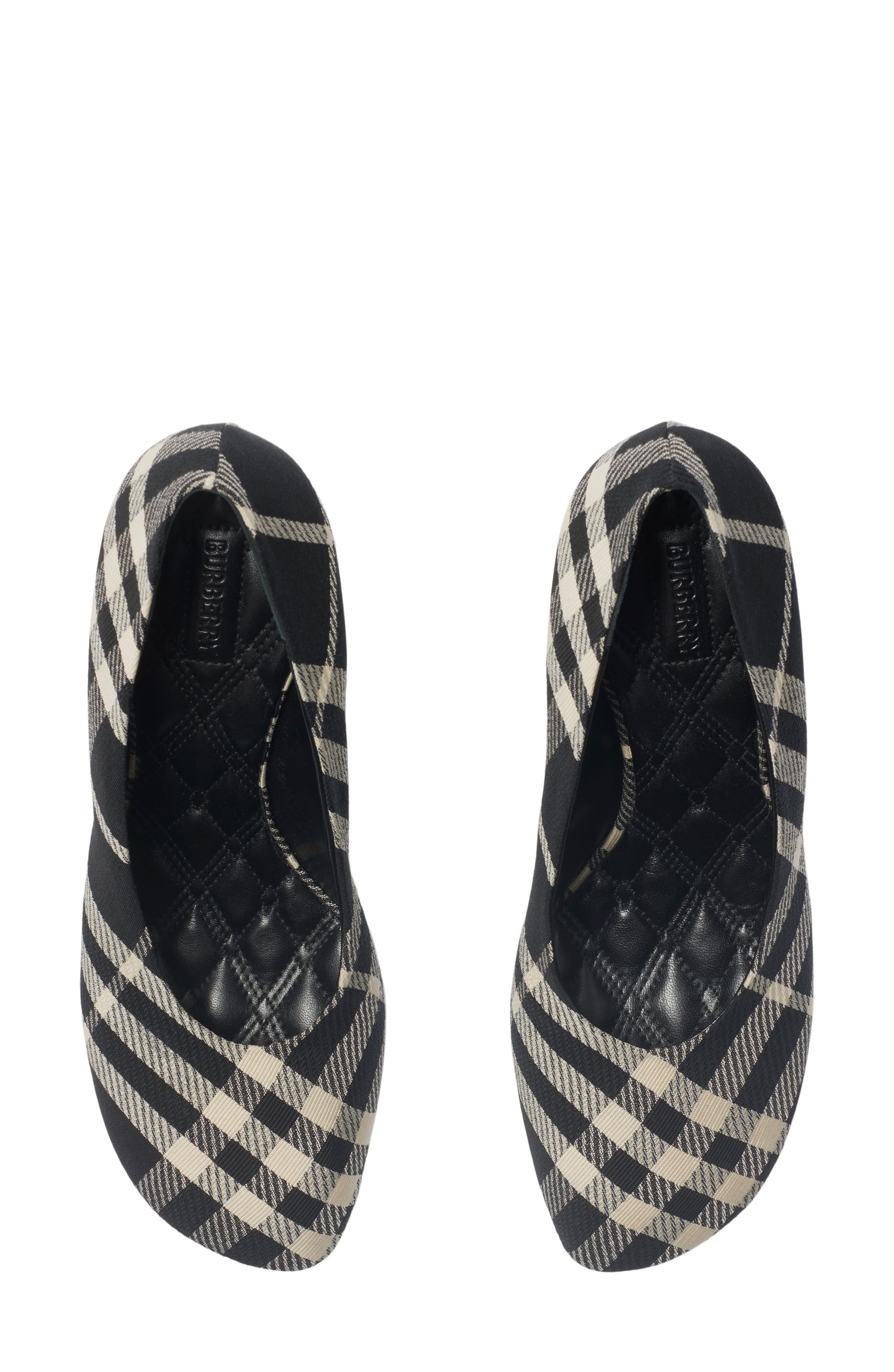 burberry Baby Check Knit Pump in Black/Calico Ip Check at Nordstrom - 3