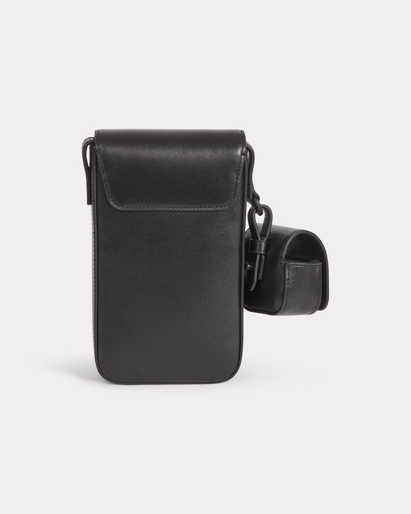 KENZO 'KENZO Stamp' leather phone holder on strap outlook