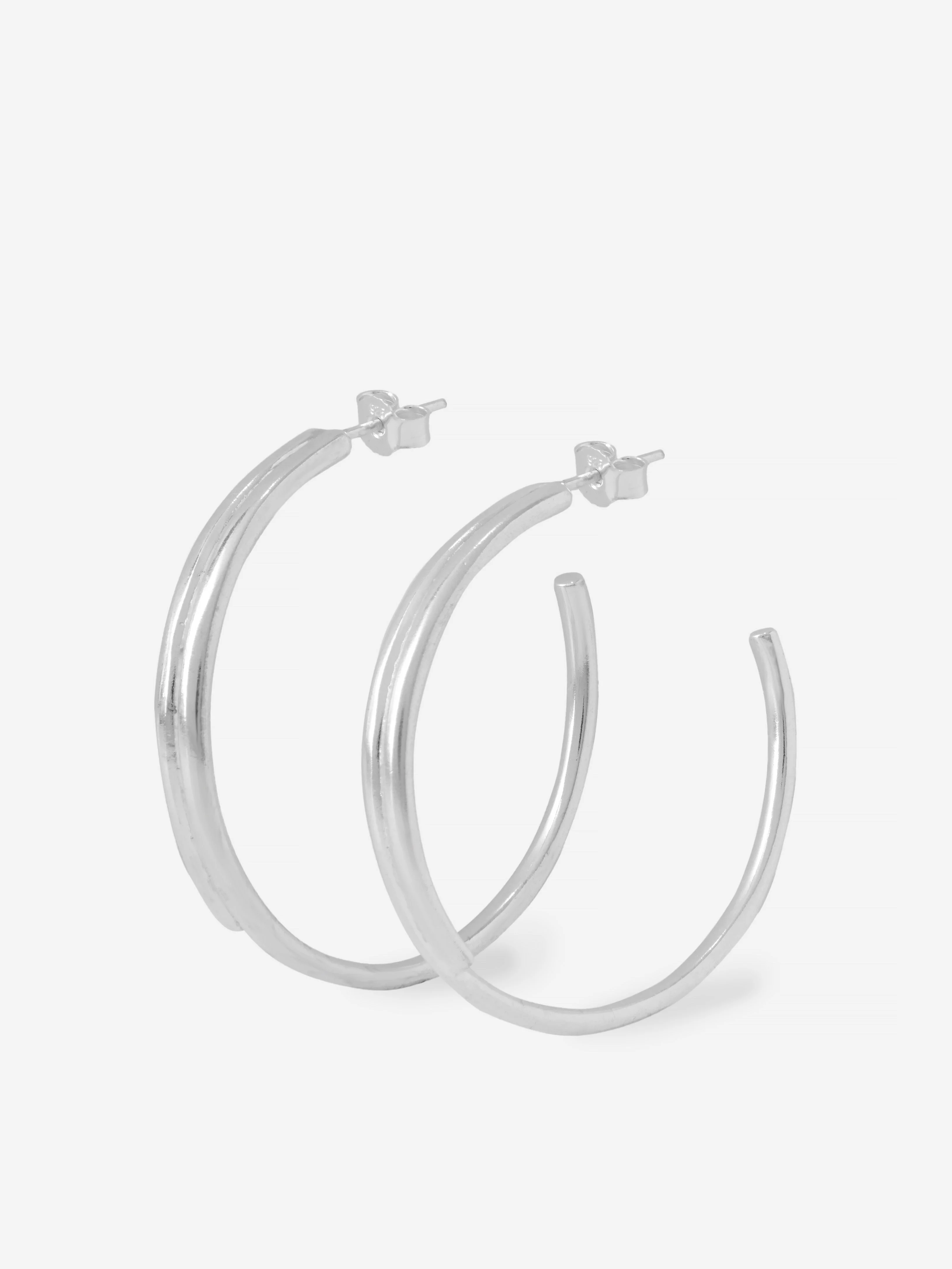 Queen Midi Hoops in Silver - 1