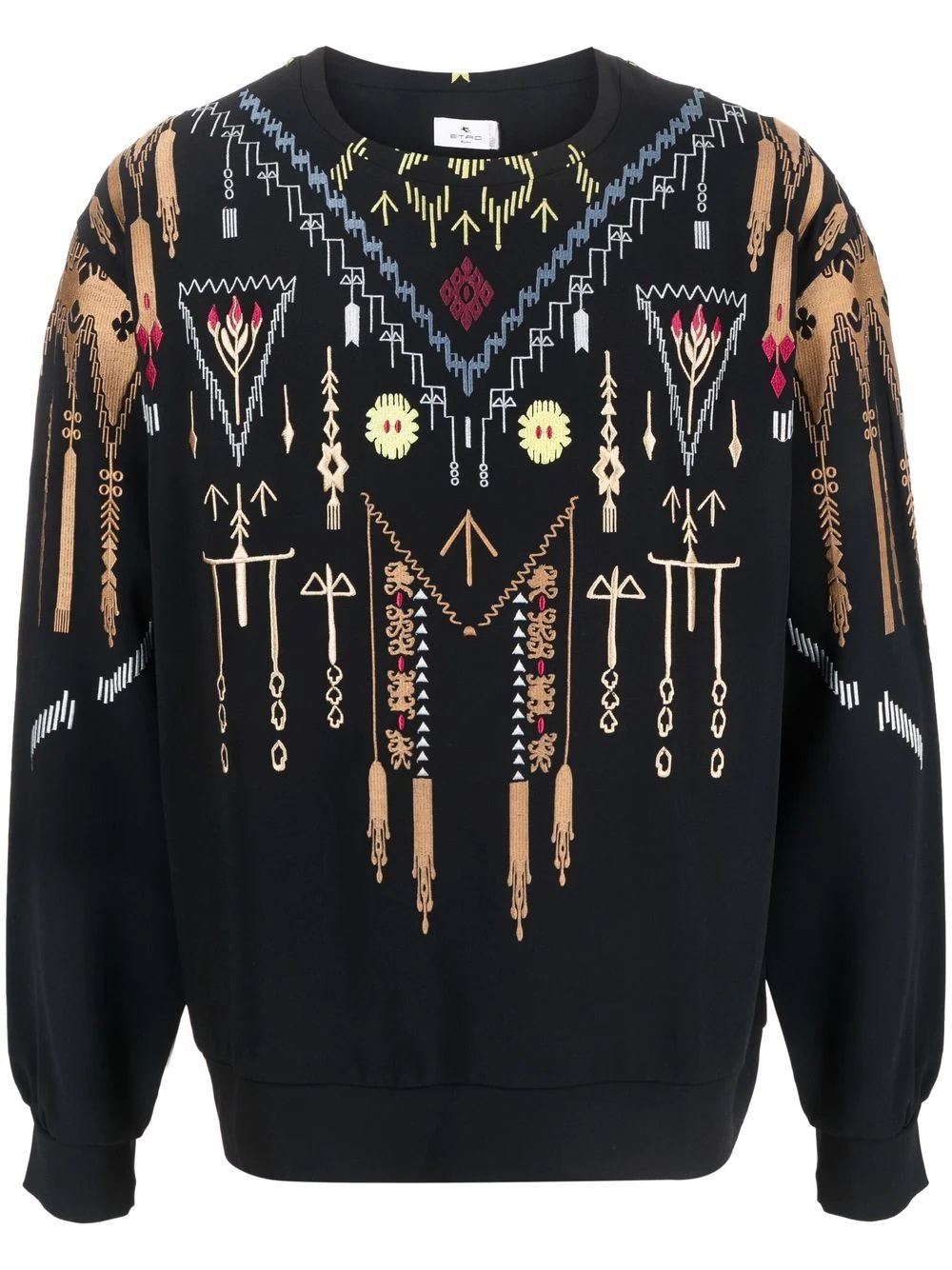 geometric embroidered sweatshirt - 1