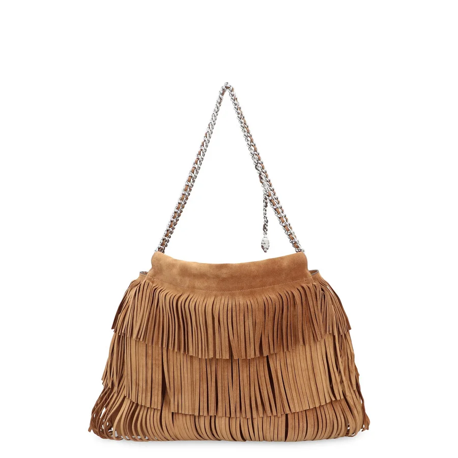 Tory Burch Hobo Bag Fleming In Suede With Fringes - 1