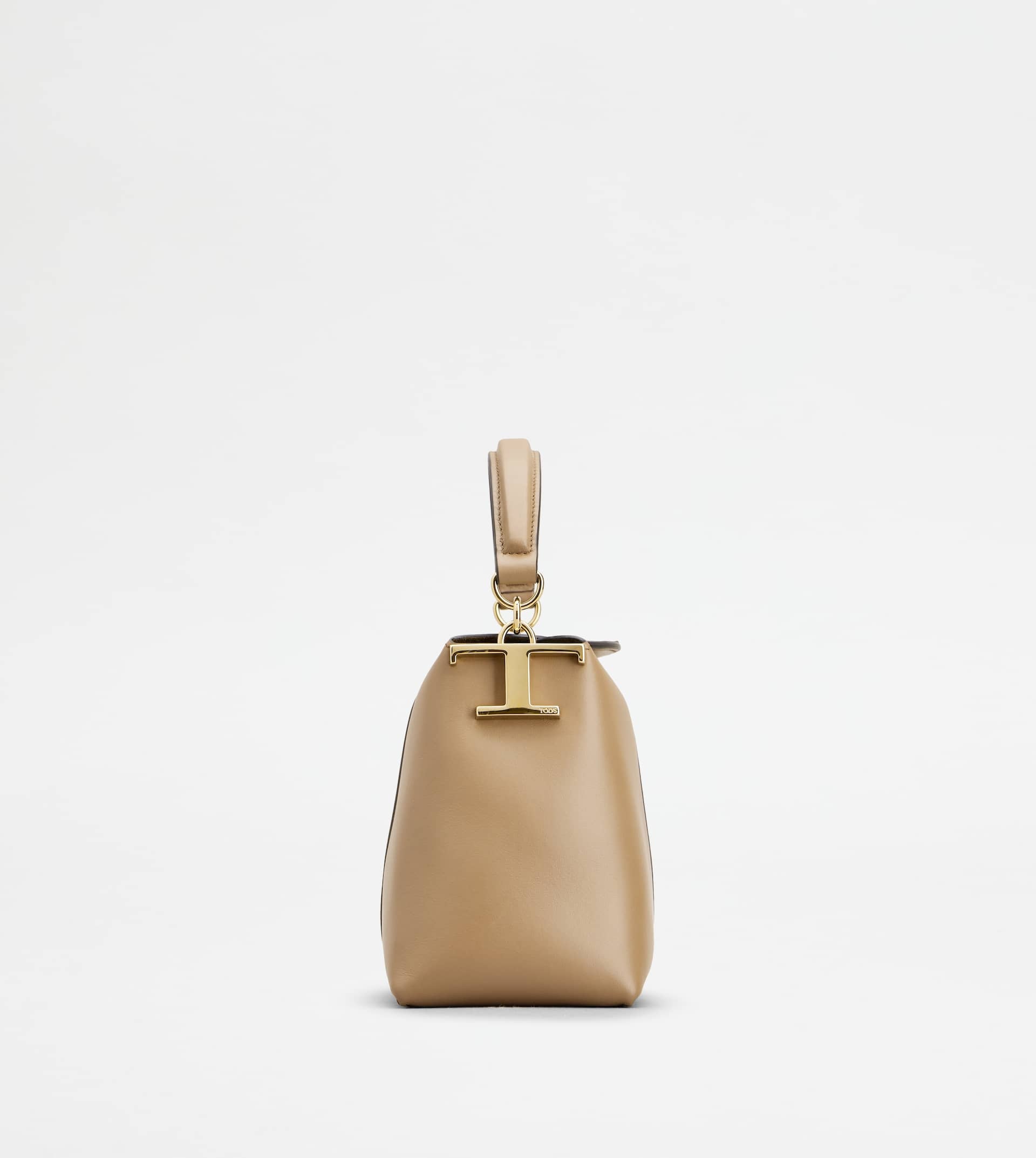 TOD'S T CASE TOTE MESSENGER BAG IN LEATHER MICRO - BEIGE - 4