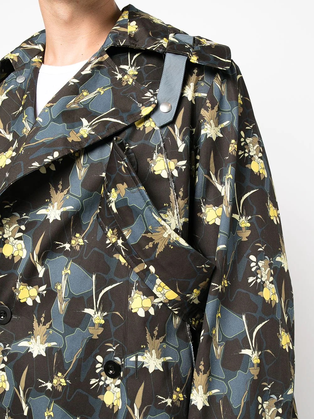 Maiden floral-print peacoat - 5