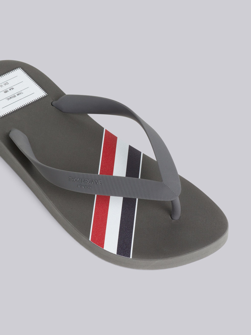 Thom Browne Medium Grey Molded Rubber Stripe Flip Flop outlook