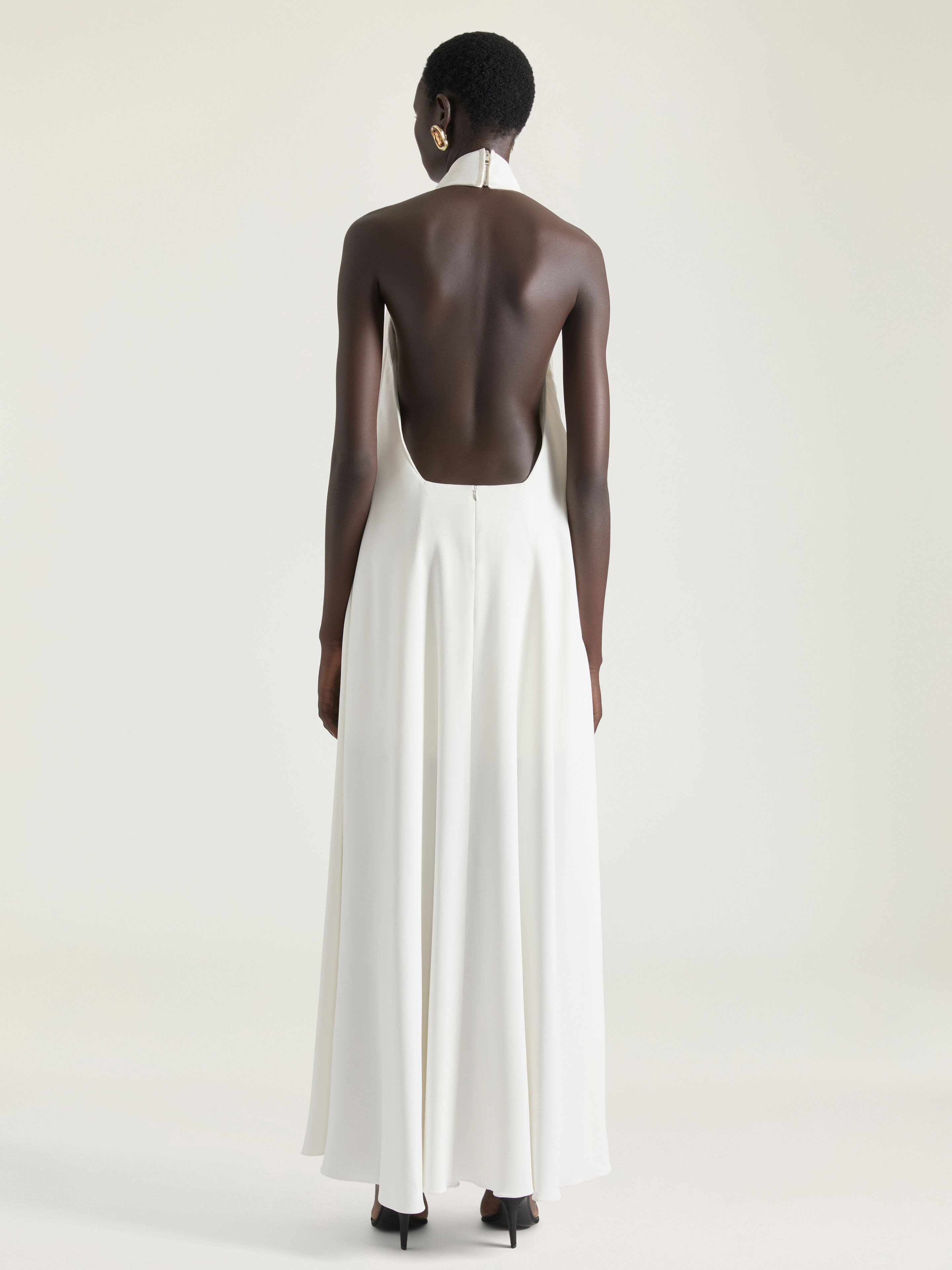 HALTERNECK EVENING DRESS IN CREPE CADY - 3