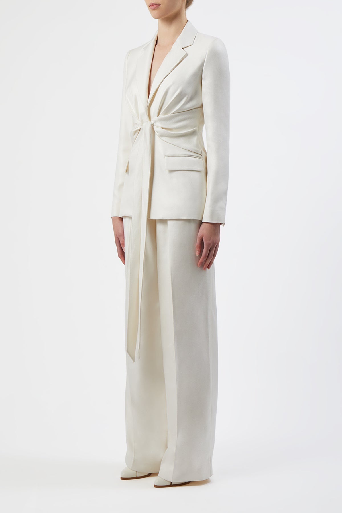 Grant Knotted Blazer in Silk - 3