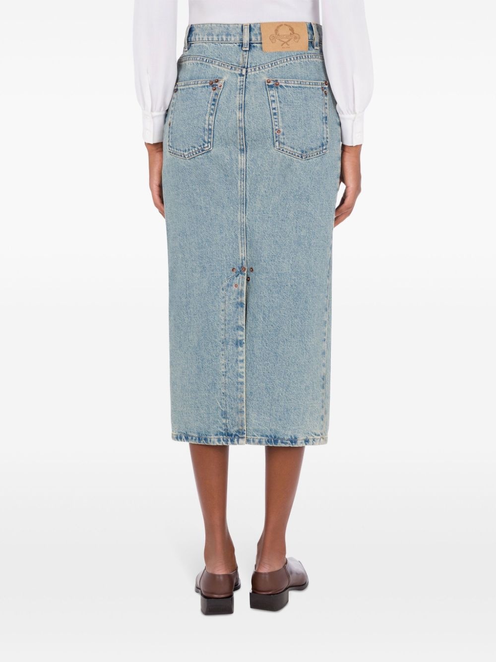 mid-rise denim skirt - 3
