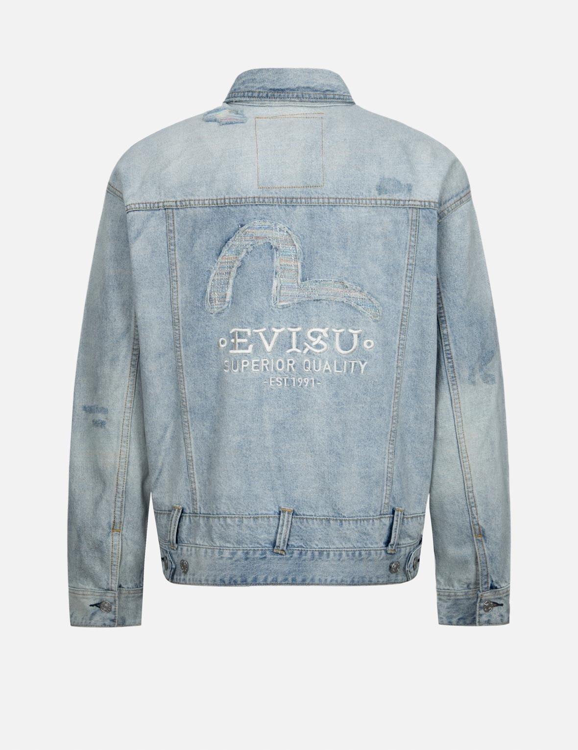 DISTRESSED SEAGULL DECONSTRUCTED LOOSE FIT DENIM JACKET - 2