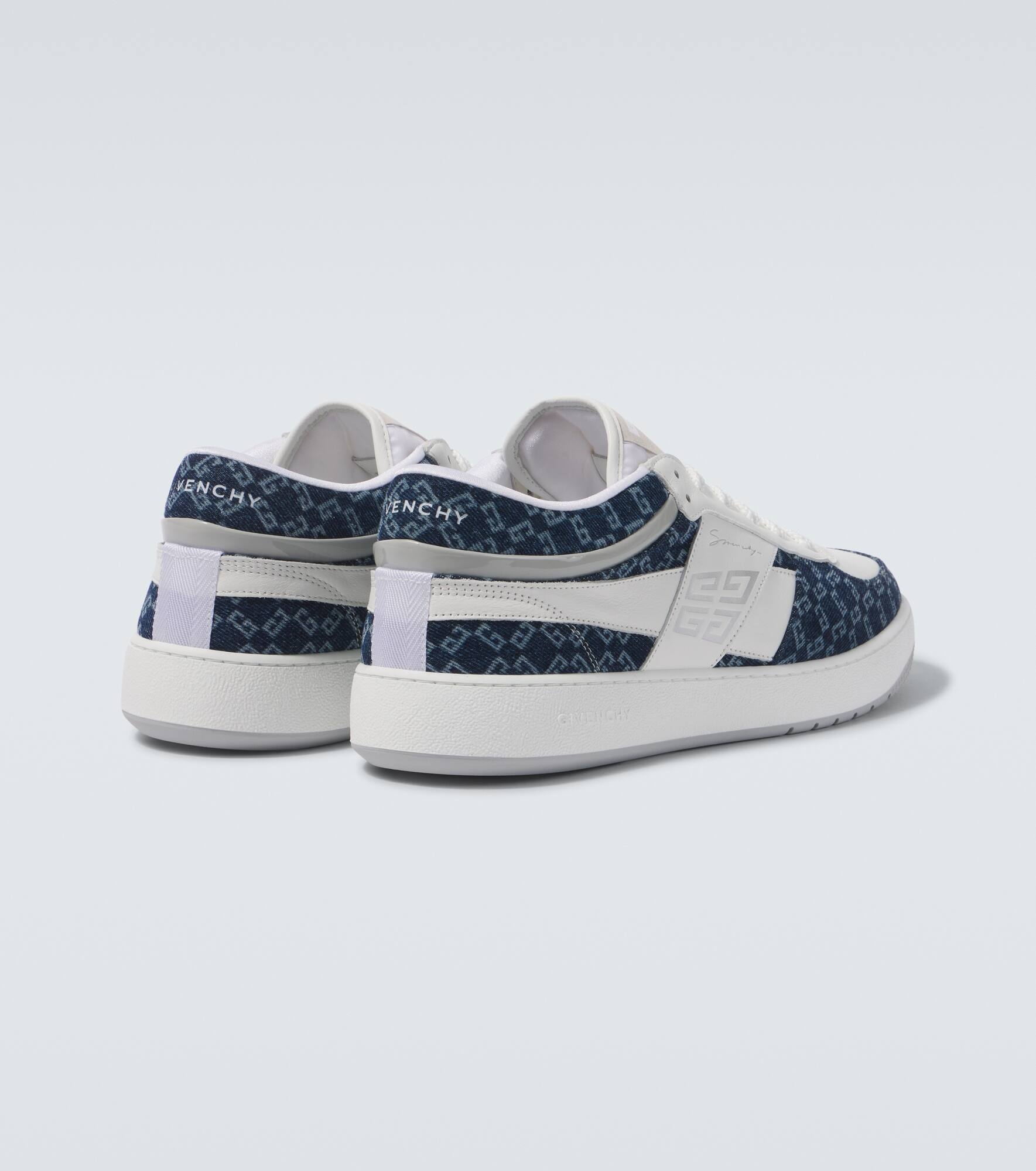 【GIVENCHY】G-Move モノグラム デニムトリム スニーカー Givenchy - G Move Monogrammed Denim and Leather Sneakers