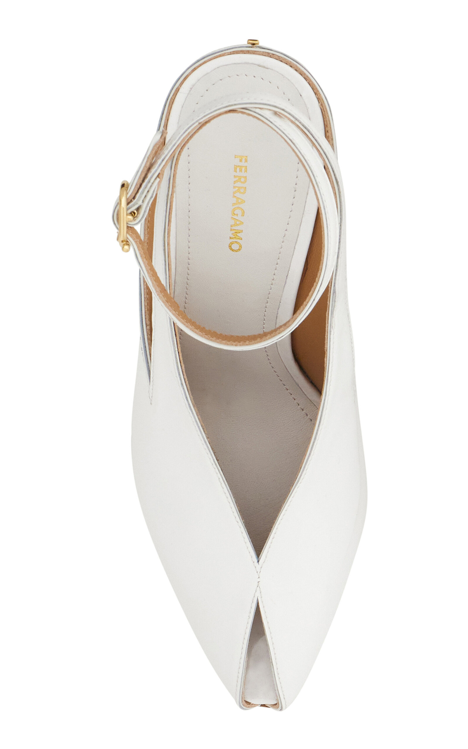 Arcadia Leather Wedge Pumps white - 3