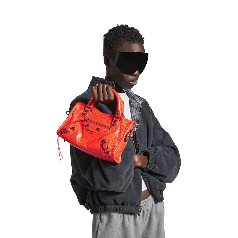 BALENCIAGA Women's Le City Bag Mini in Pop Orange outlook