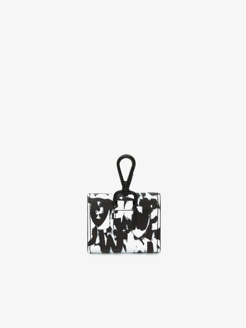 Mcqueen Graffiti Airpods Case With Strap in Black/white - 3