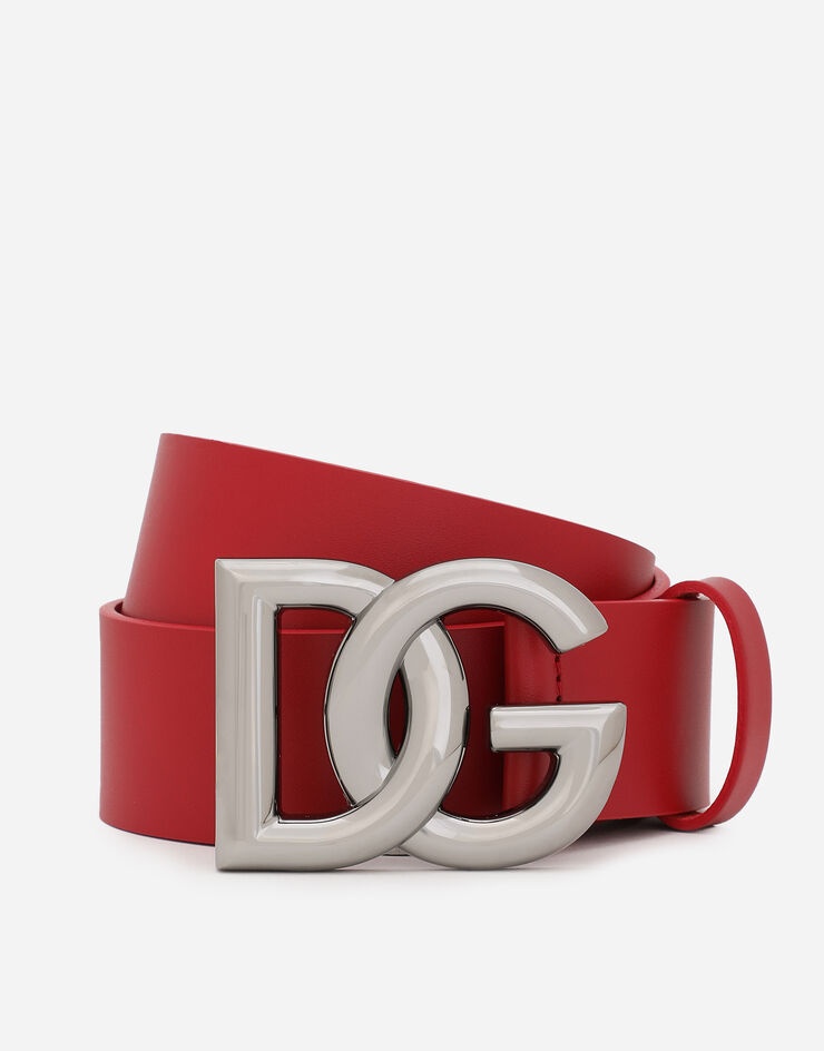 Lux leather belt with crossover DG logo buckle - 1